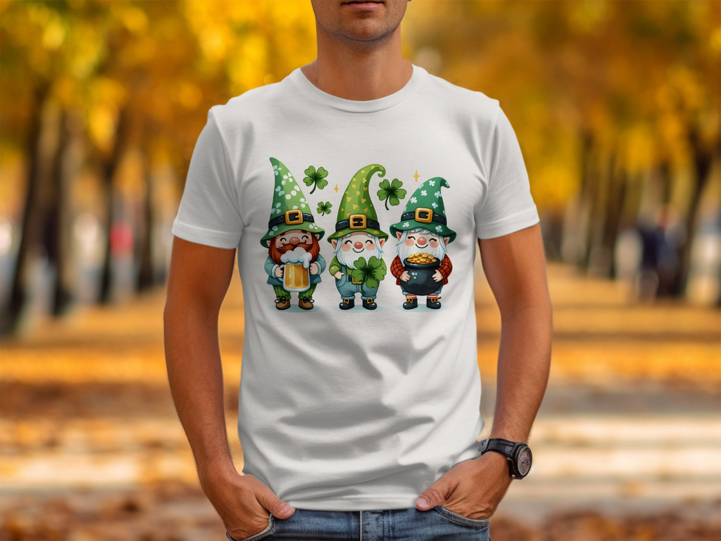 Lucky Gnome T-Shirts, St Patricks Day Shirt, Irish Gnome Shirt, Shamrock Shirt, St Paddys Day Apparel, Cute Gnomes T-Shirt