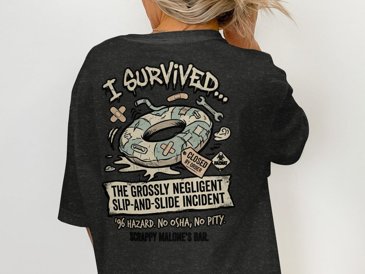 Scrappy Malone's 96 Hazard Survivor Tee - Vintage Bar Style