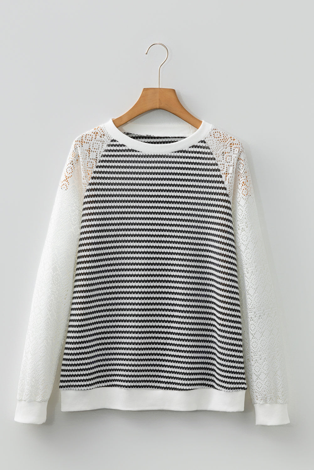 Taylor Hollowed Lace Patchwork Long Sleeve Top