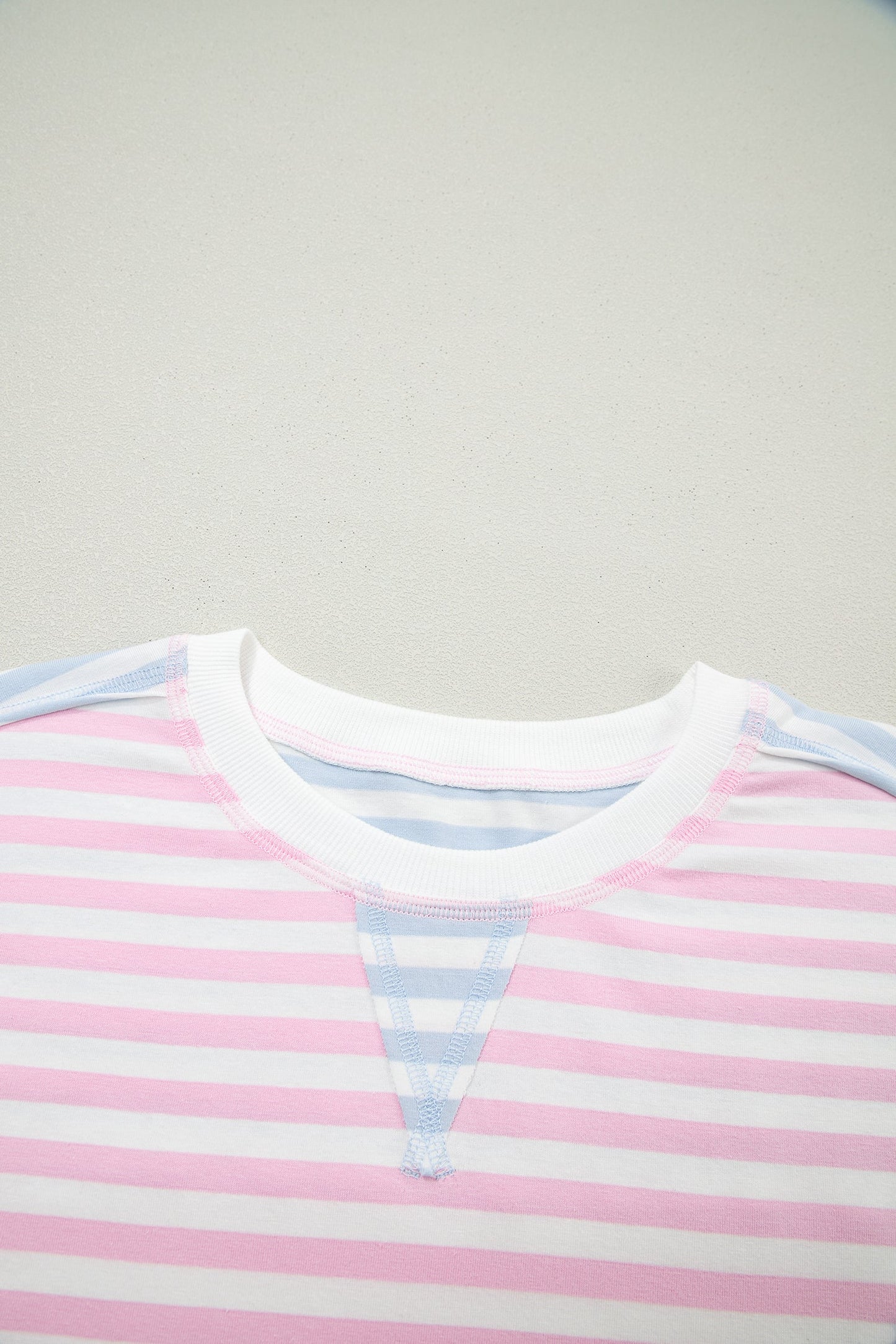 Casual Stripe Oversize Dolman Sleeve Patchwork T Shirt