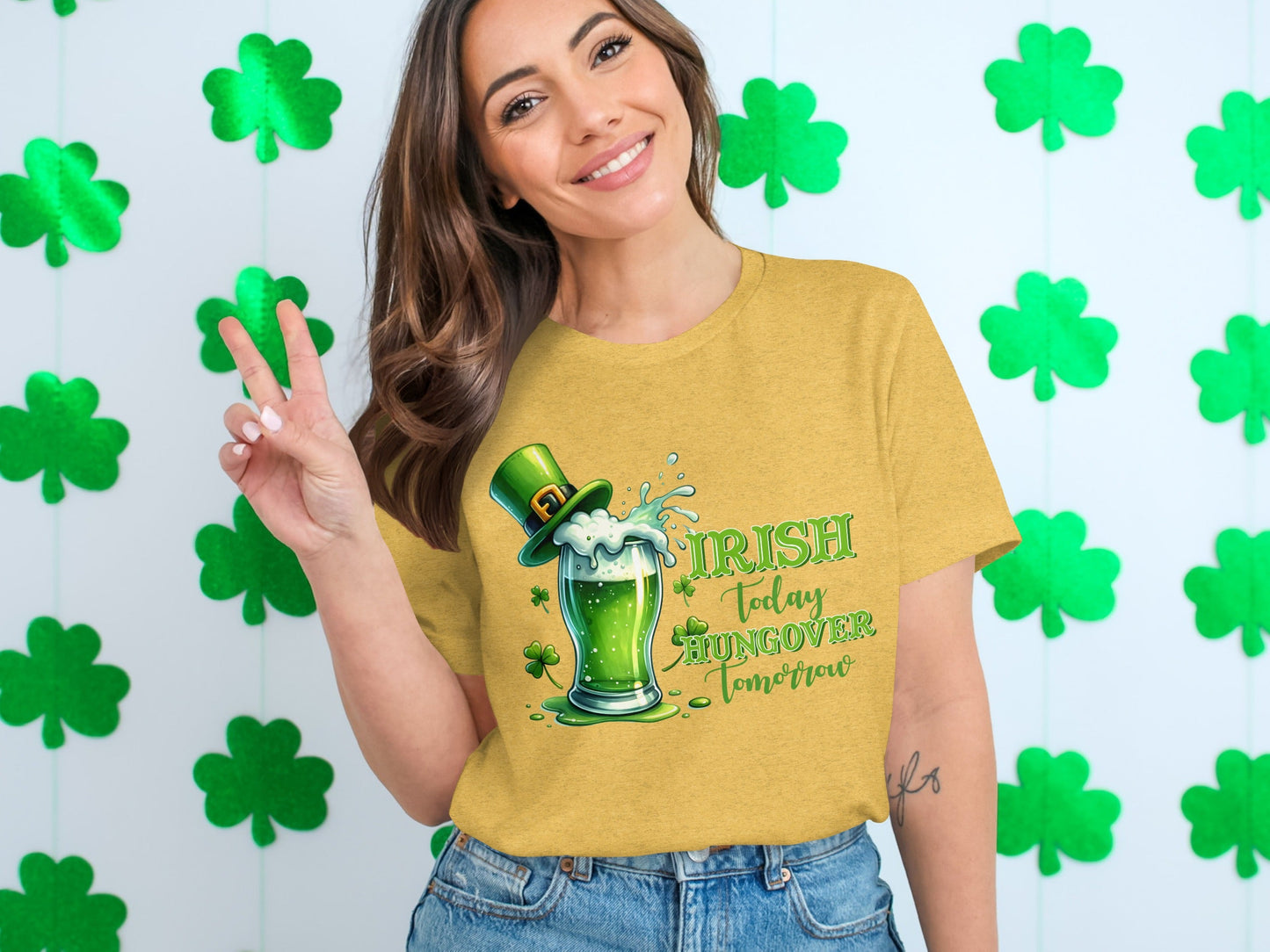 Funny Irish T-Shirts, St Patricks Day Shirts, Irish Today Hungover Tomorrow T-Shirts, Green Beer Lover T-Shirts, Lucky Shamrock Gift