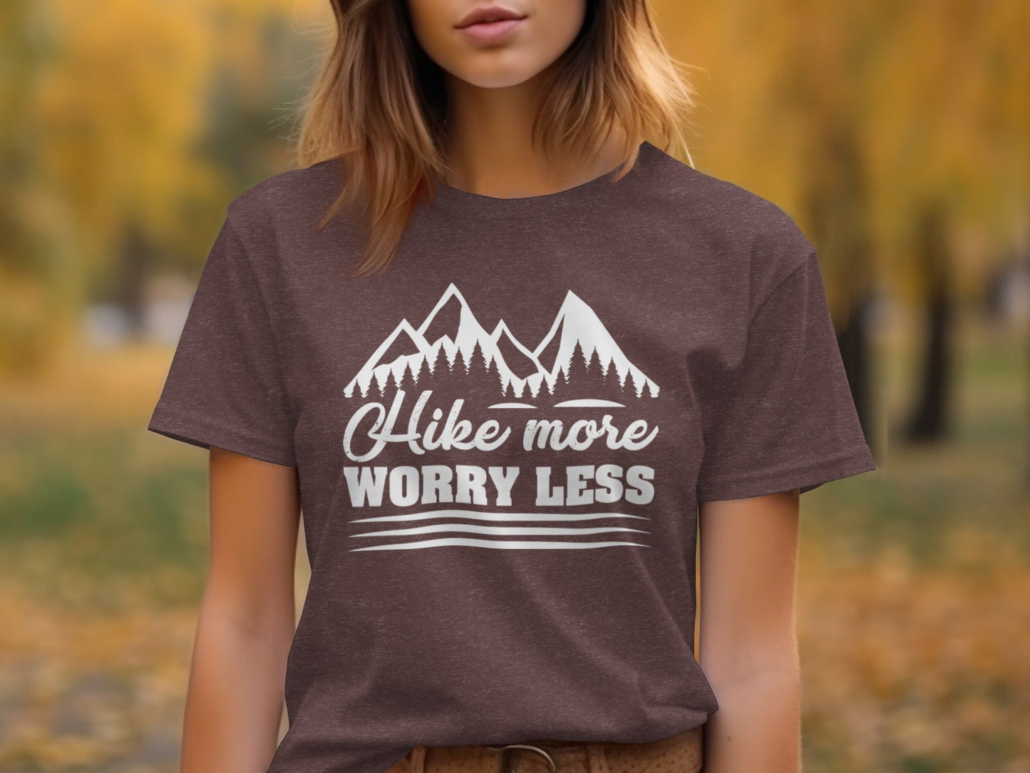 Hike More Worry Less Mountain Graphic Adventure T-Shirt