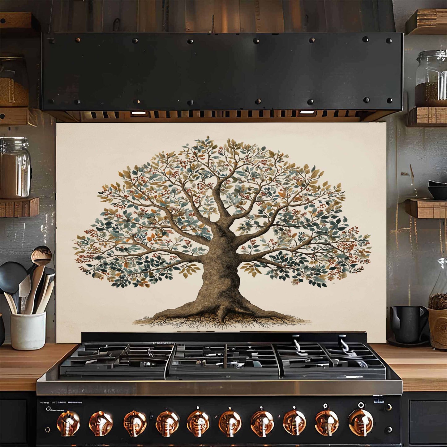 Botanic Whisper Glass Backsplash – Kitchen Backsplash Behind Stove