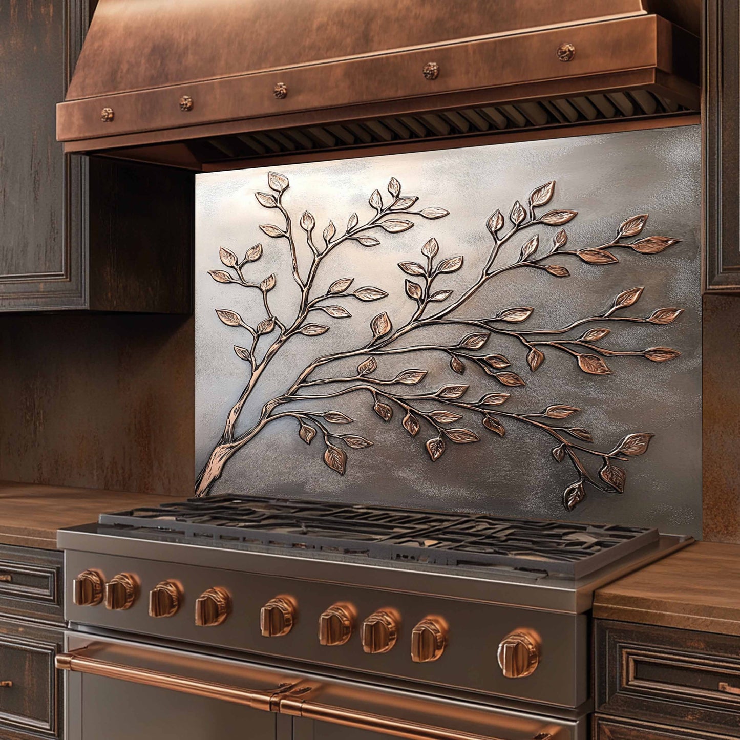 Silver Look Branches Tempered Glass Backsplash – Backsplash for Kitchen