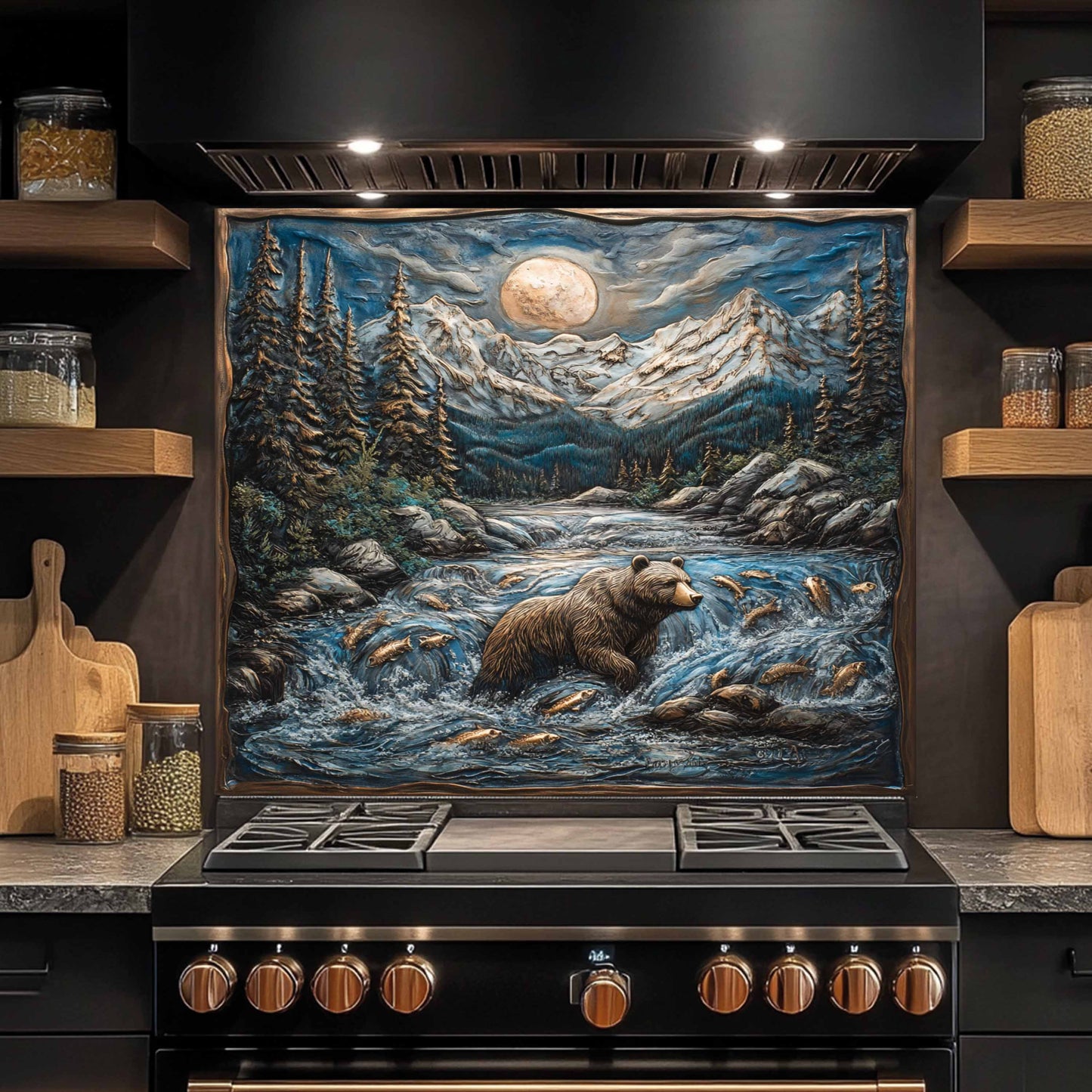 Bear Tempered Glass Backsplash – Kitchen Backsplash Behind Stove