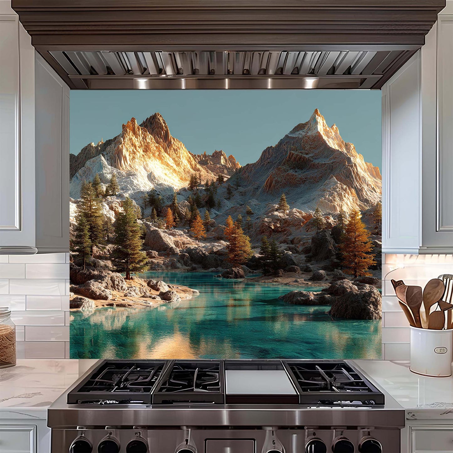 Tempered Glass Backsplash for Kitchen – Alpine Serenity Custom Splashback Glass Panel