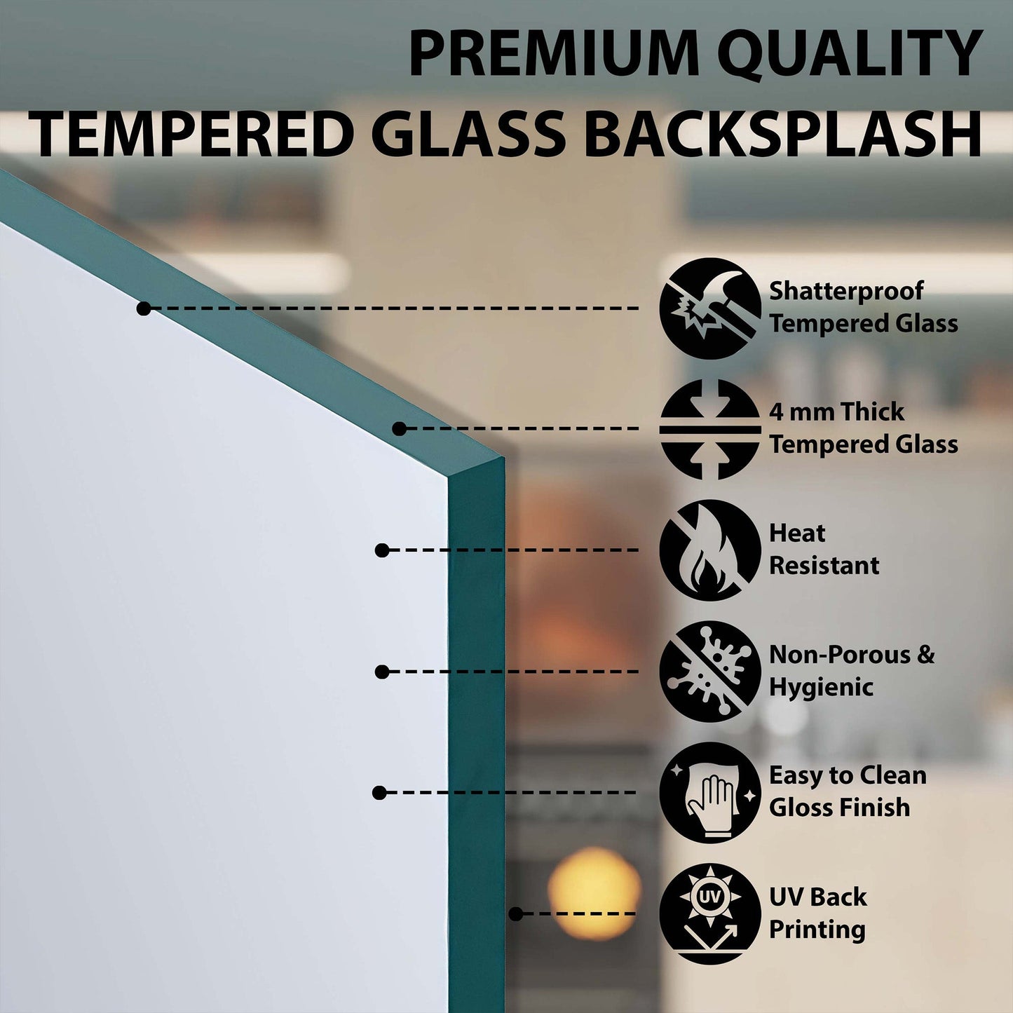 Copper Look Horse Tempered Glass Backsplash – Farmhouse Kitchen Backsplash