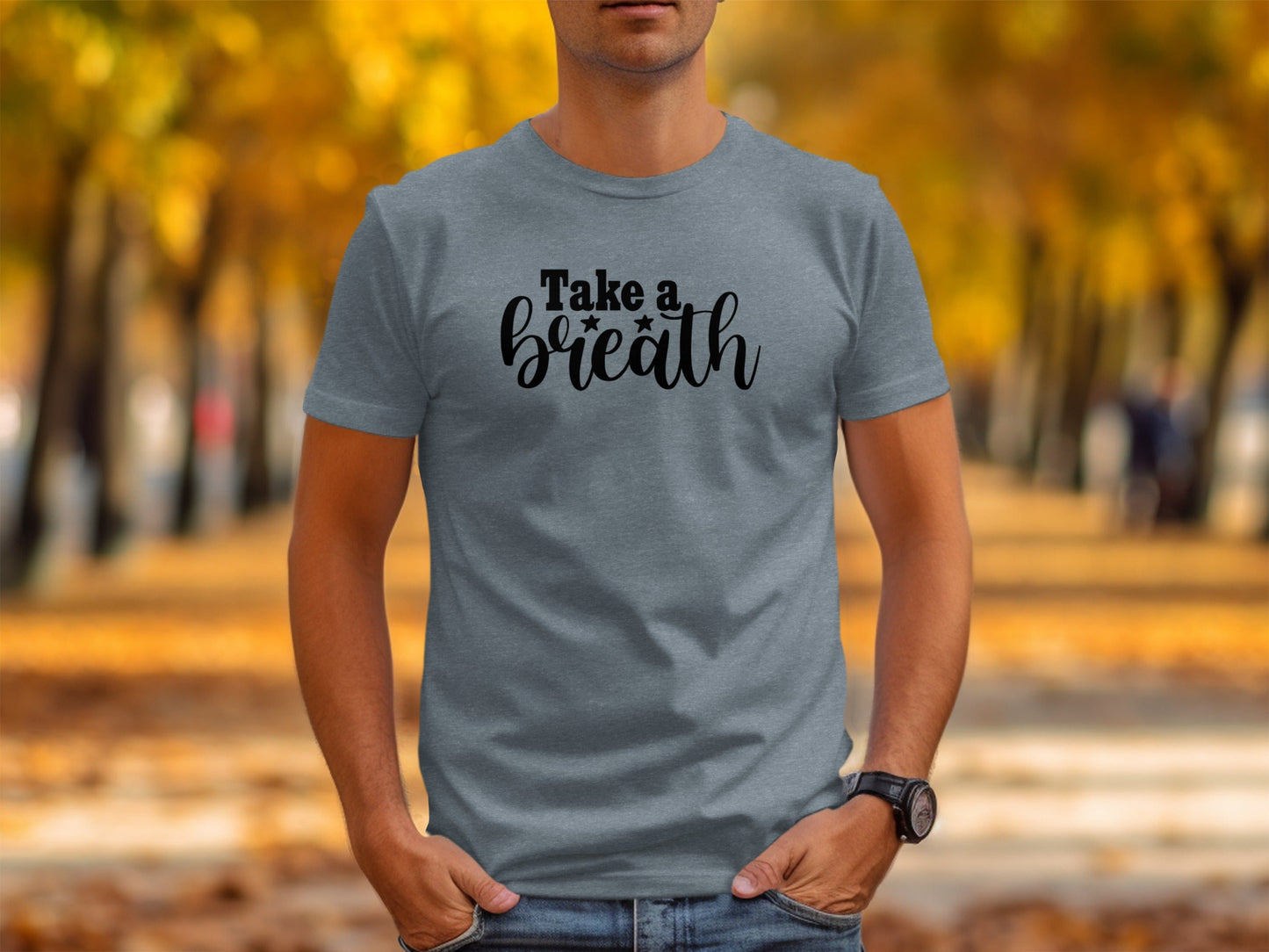 Take a Breath Graphic Two Stars Design Inspiration T-Shirt