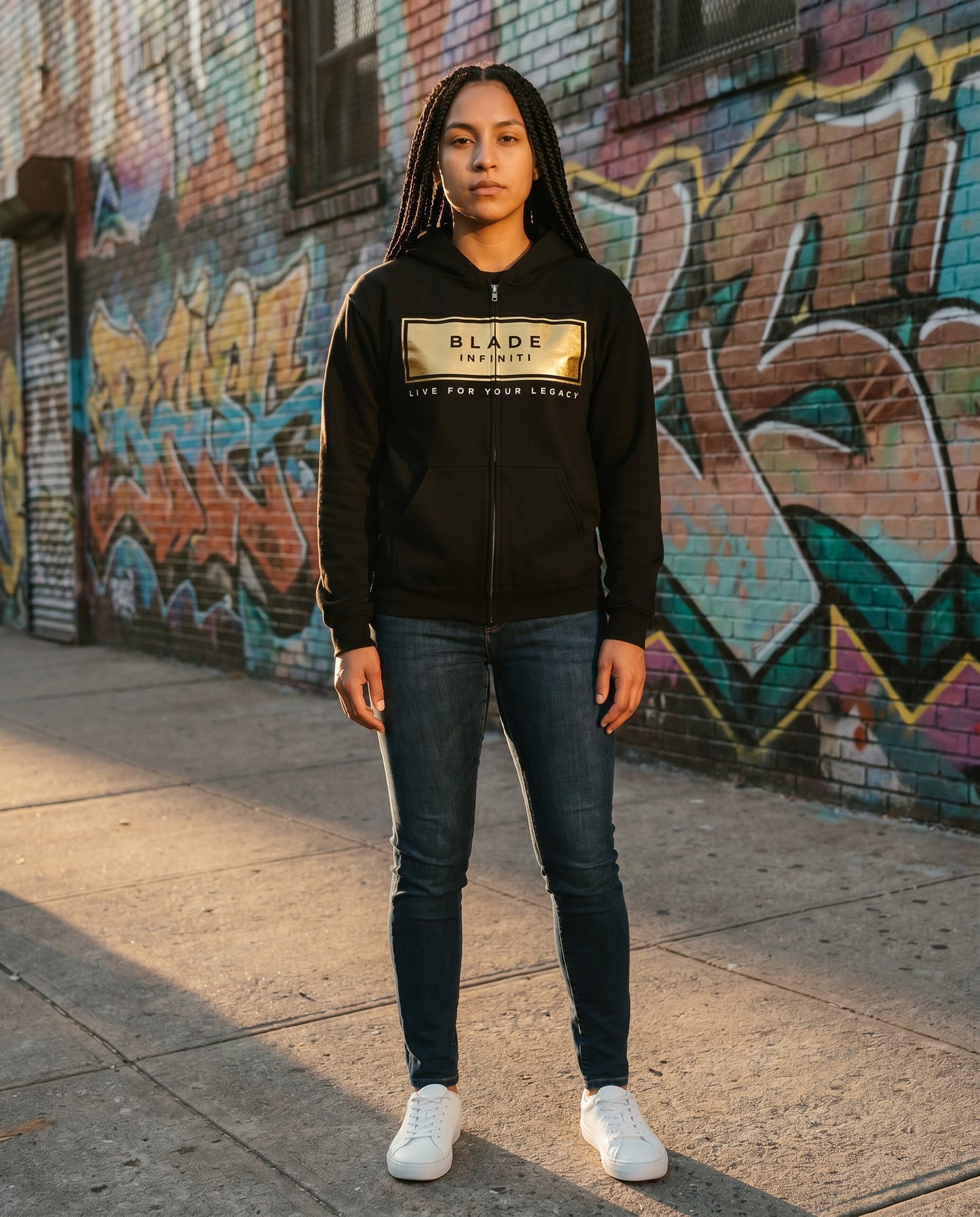 Legacy Essential Gold Zip Hoodie