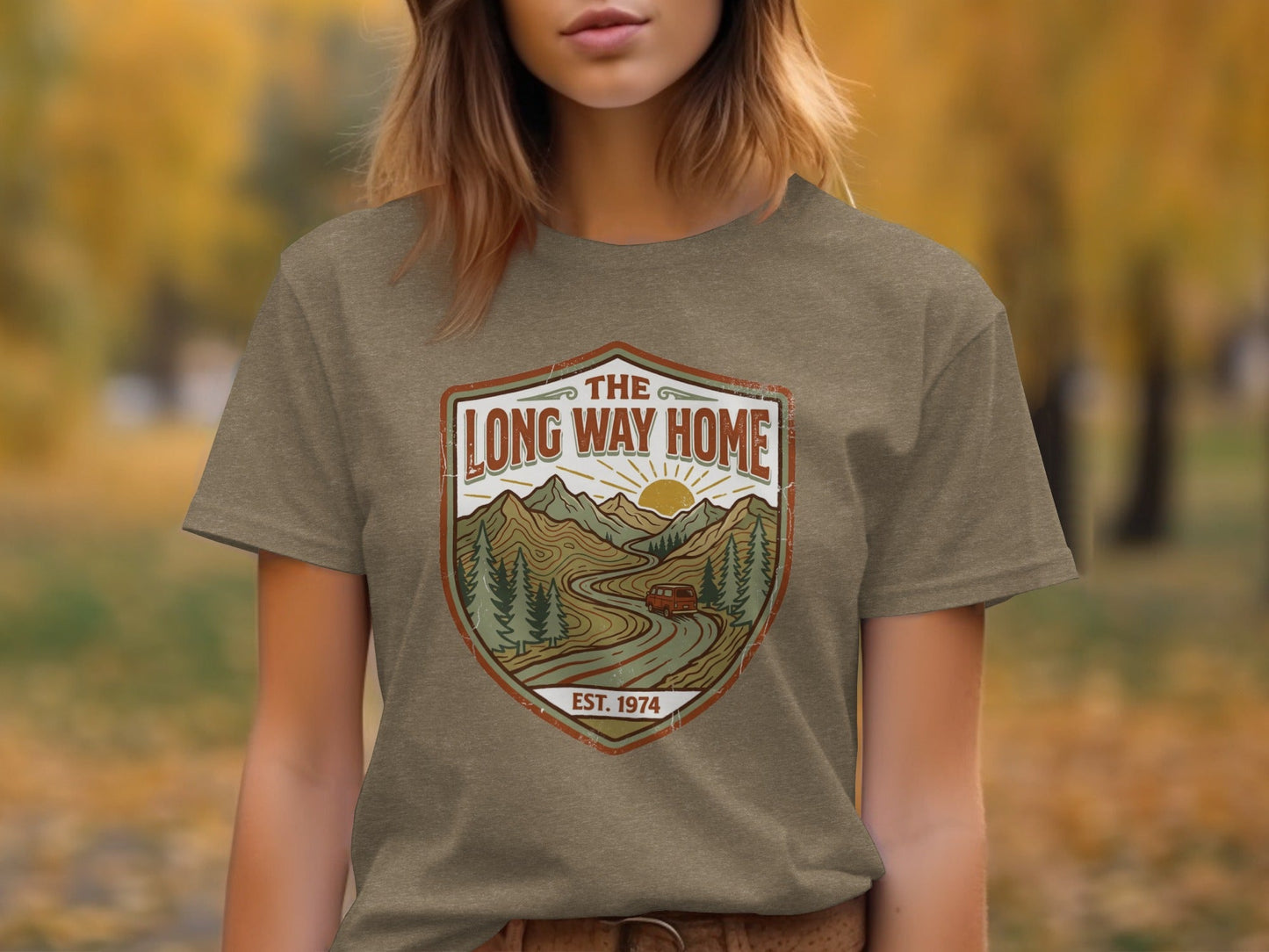 Rugged The Long Way Home - Vintage Adventure Wilderness Shirt