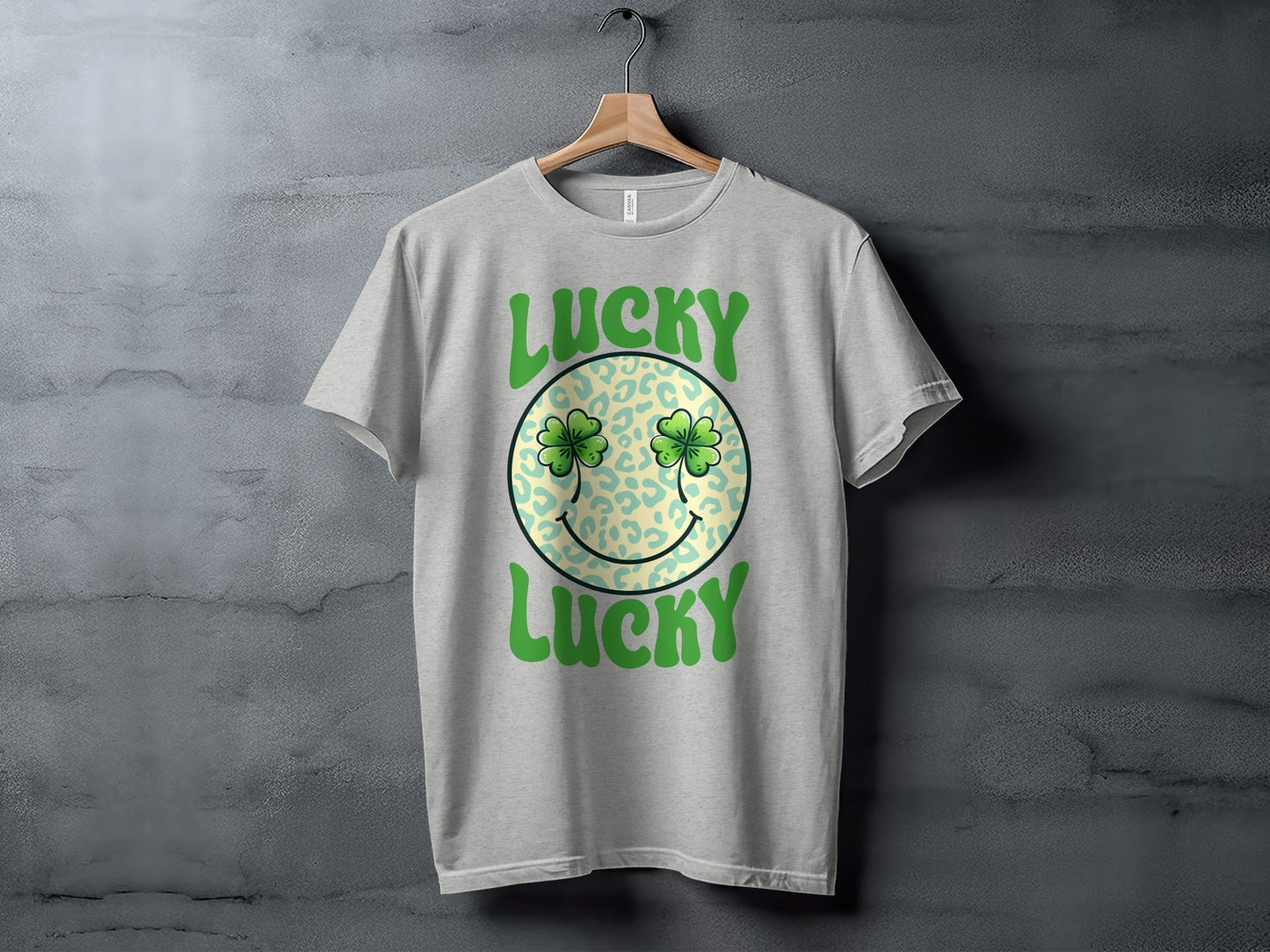 Lucky Clover Smiley Face T-Shirts, Retro St Patricks Day Apparel, Good Luck Outfit, Irish Celebration Shirts, Retro Lucky Tee