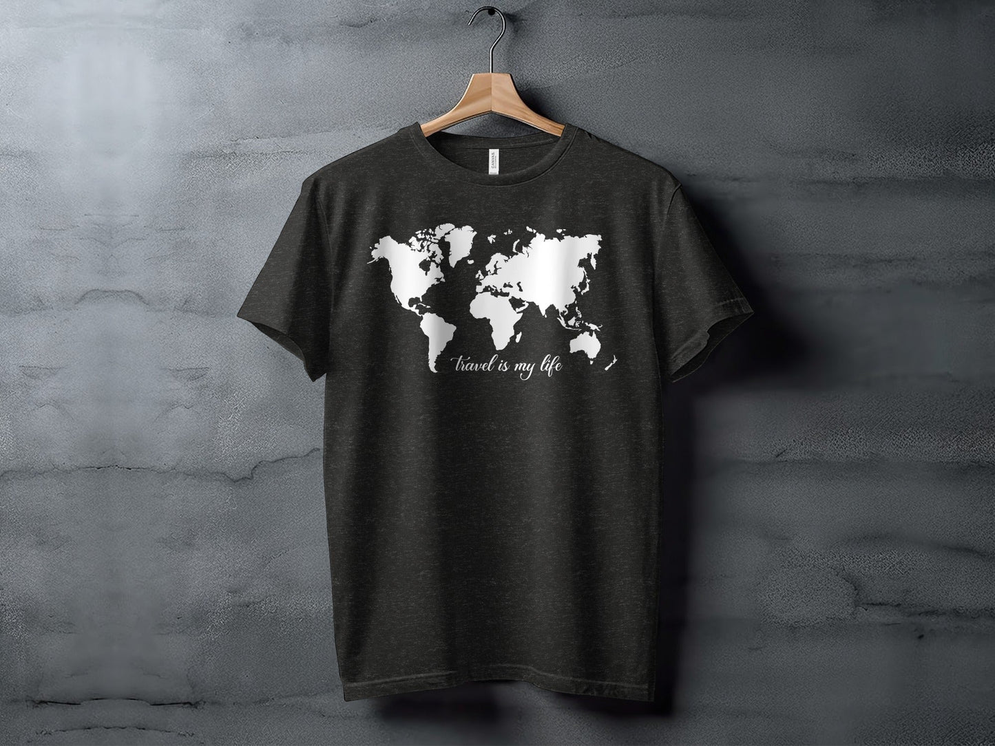 World Map Travel is My Life Graphic Design T-Shirt