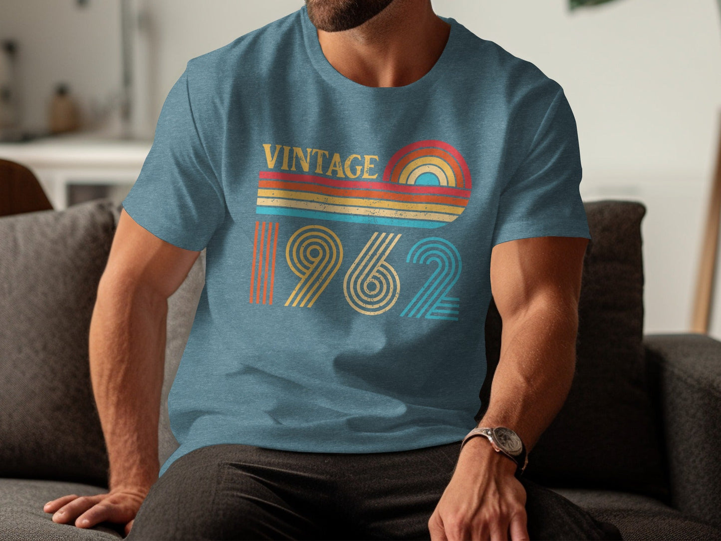 Groovy Vintage 1962 Rainbow Birthday Gift Idea T-Shirt