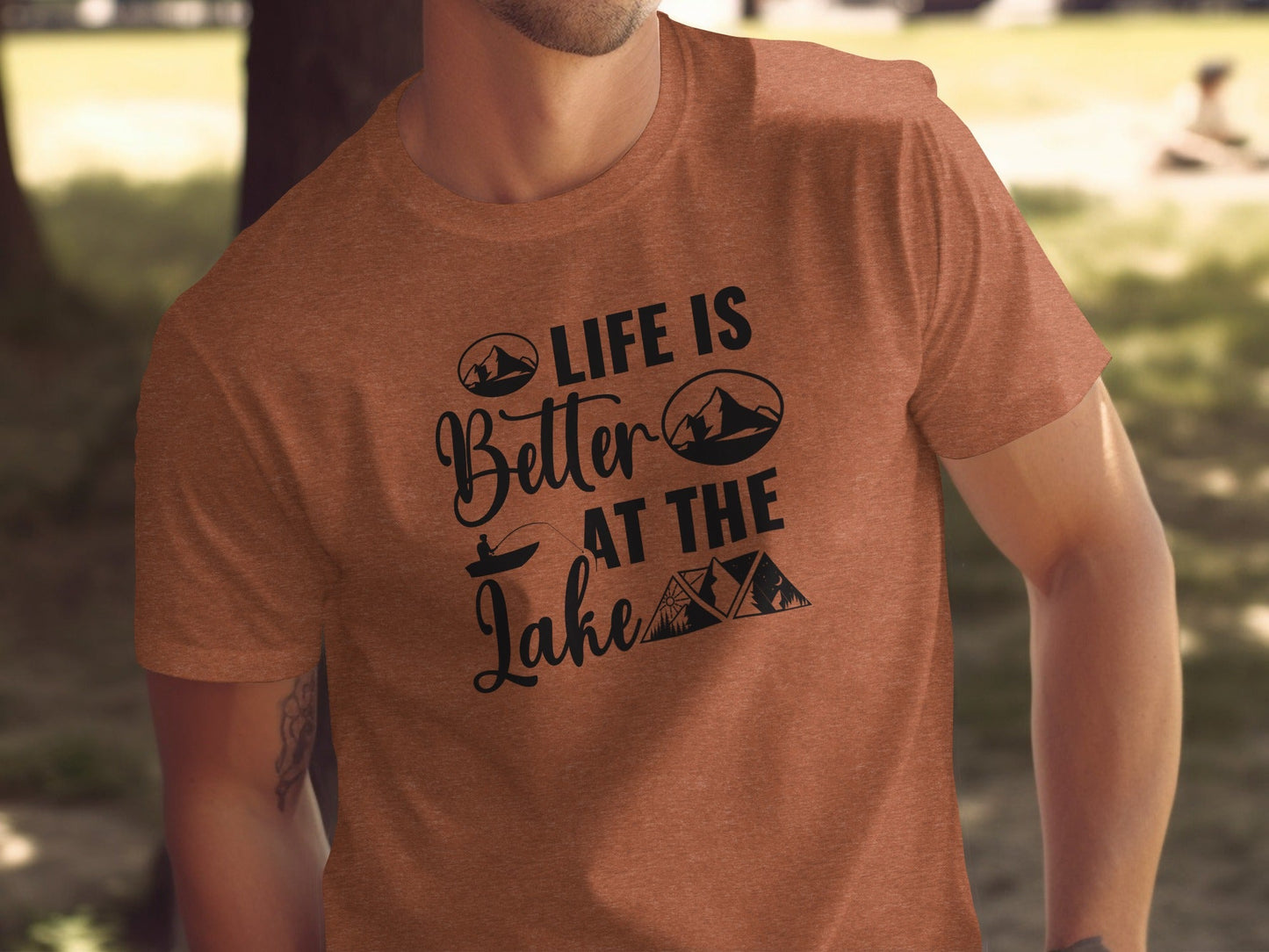 Life Is Better At The Lake Outdoors Mountain Scene T-Shirt