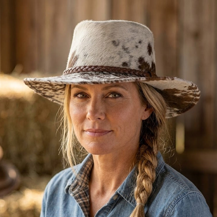Frontier Cowhide Fur-on Rancher Hat