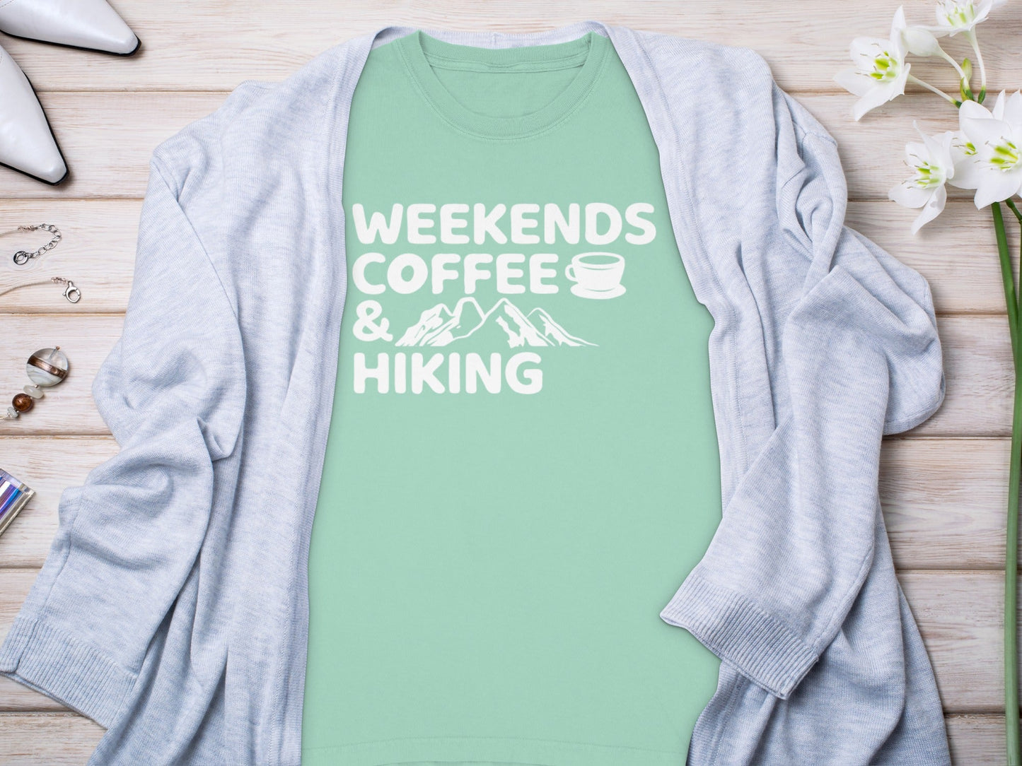 Weekends Coffee and Hiking Adventure Long Sleeve T-Shirt