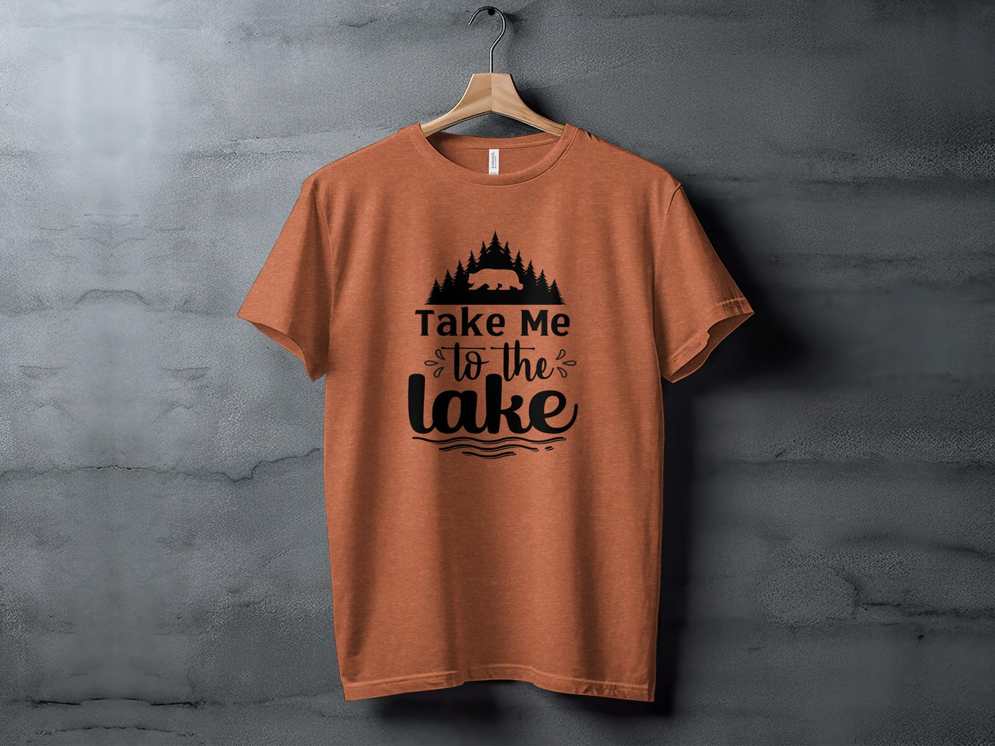 Take Me To the Lake Bear and Trees Design T-Shirt