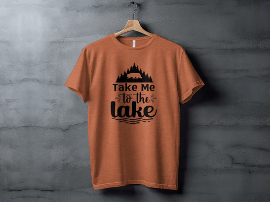 Take Me To the Lake Bear and Trees Design T-Shirt