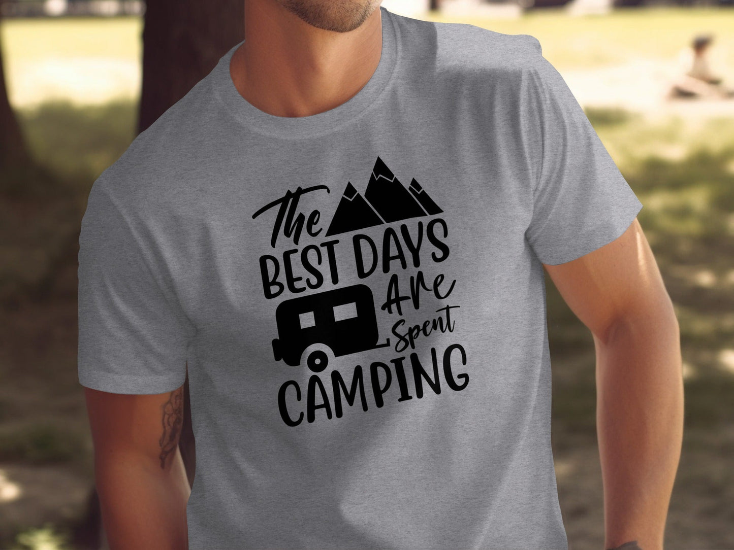 The Best Days Are Spent Camping Graphic Design T-Shirt