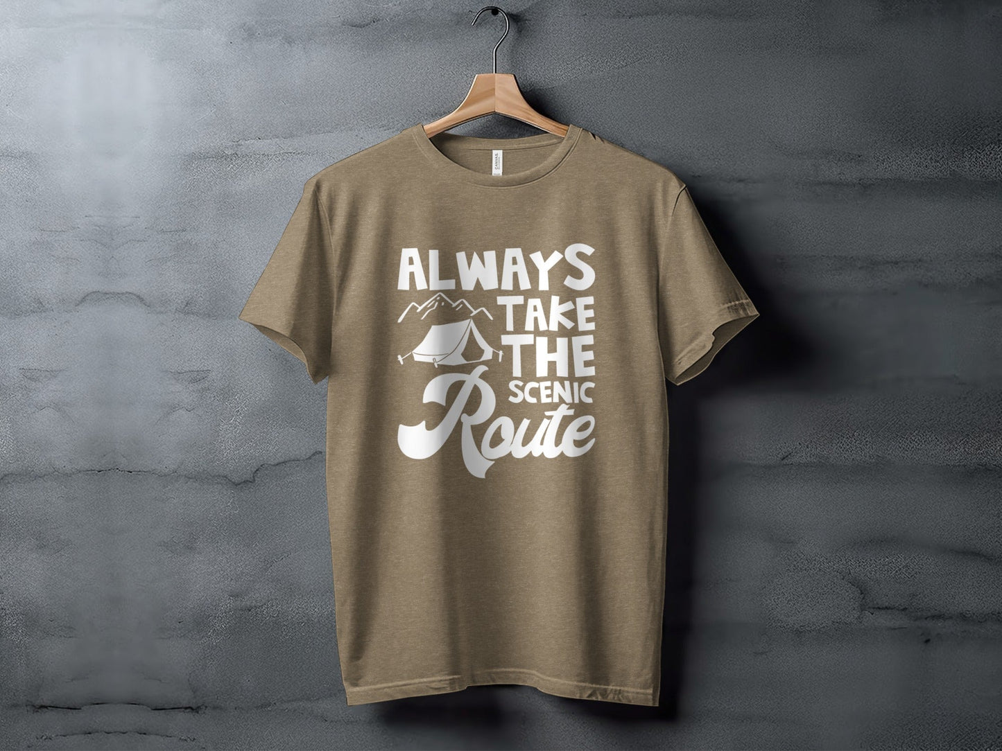 Always Take The Scenic Route Outdoors Camping Design T-Shirt