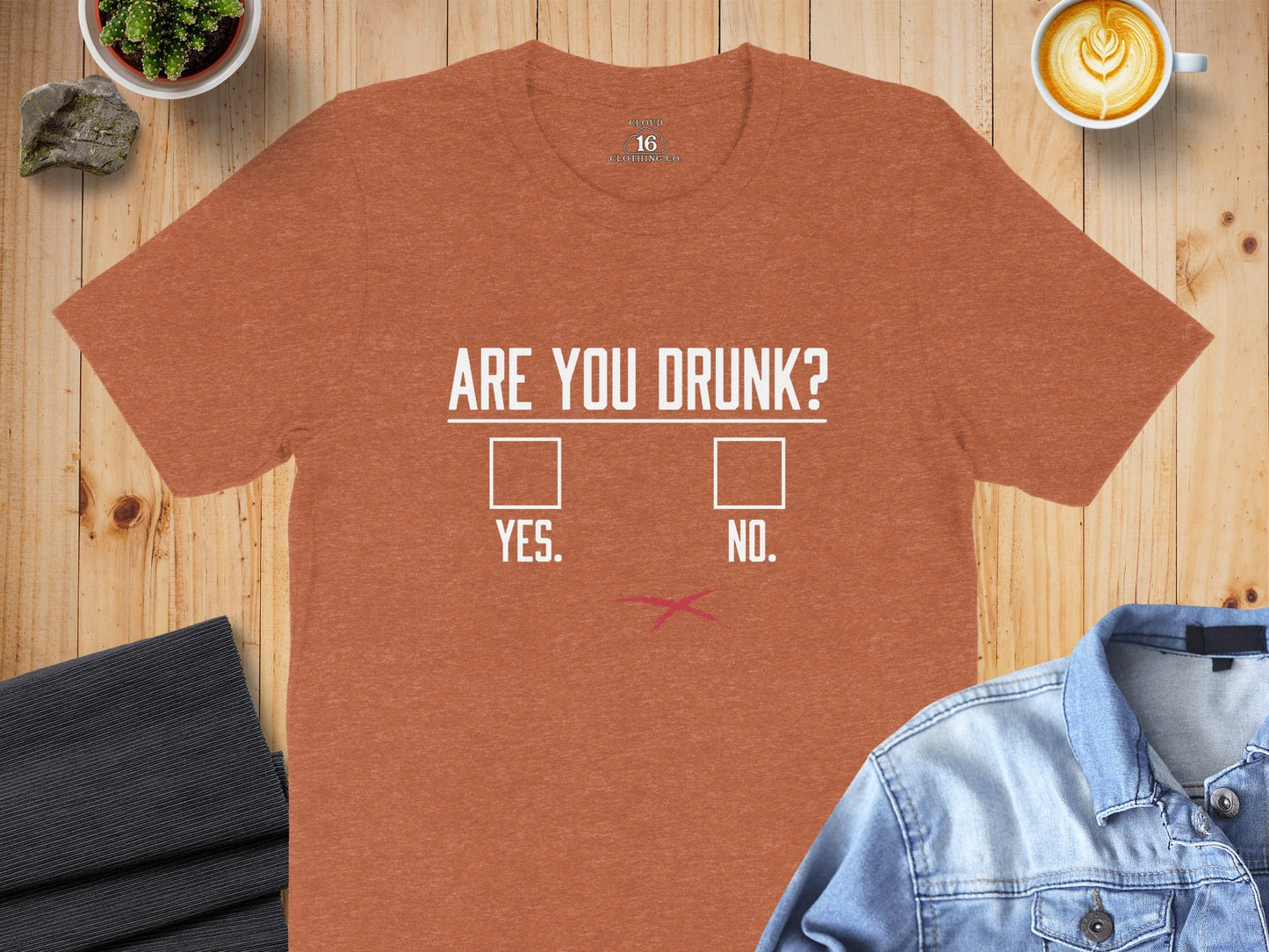 Are You Drunk Check Box With Red Cross Funny Graphic T-Shirt