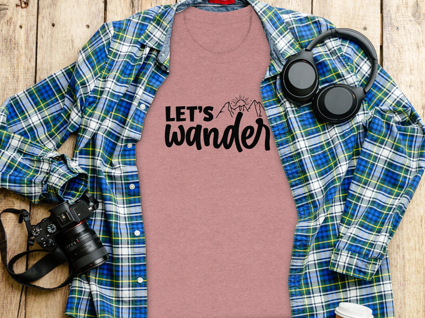 Let's Wander Mountain and Sun Graphic Adventure T-Shirt
