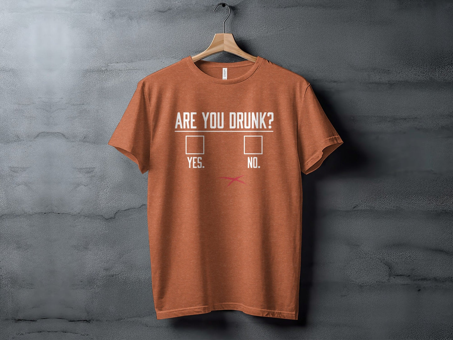 Are You Drunk Check Box With Red Cross Funny Graphic T-Shirt