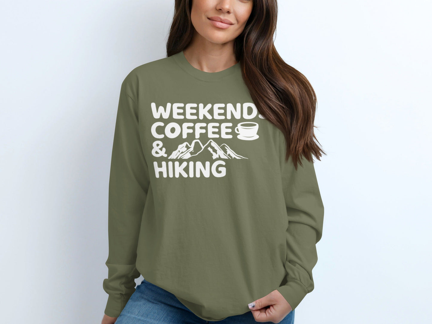 Weekends Coffee and Hiking Adventure Long Sleeve T-Shirt