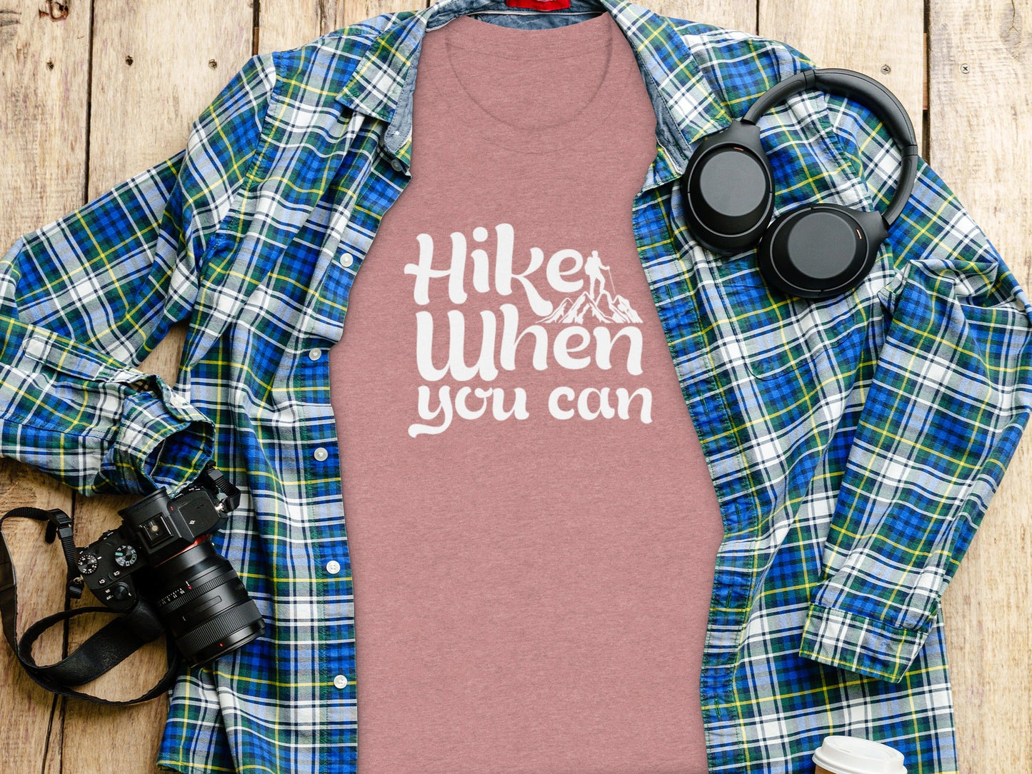 Hike When You Can Outdoor Adventure Design for Hiking T-Shirt