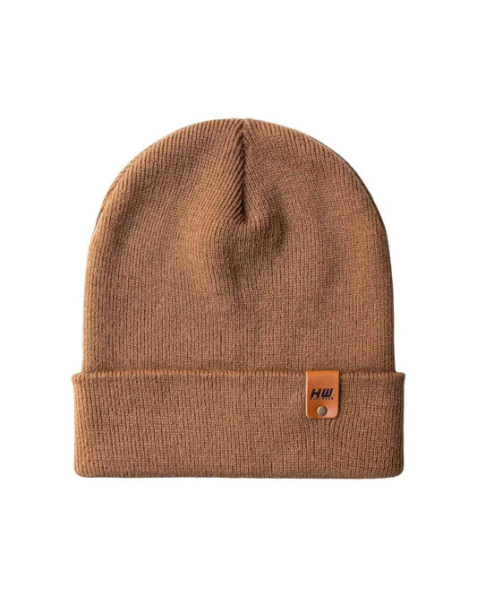 HAAKWEAR Traditional Camel Brown Beanie | Classic Cuffed Knit Hat | Made in USA
