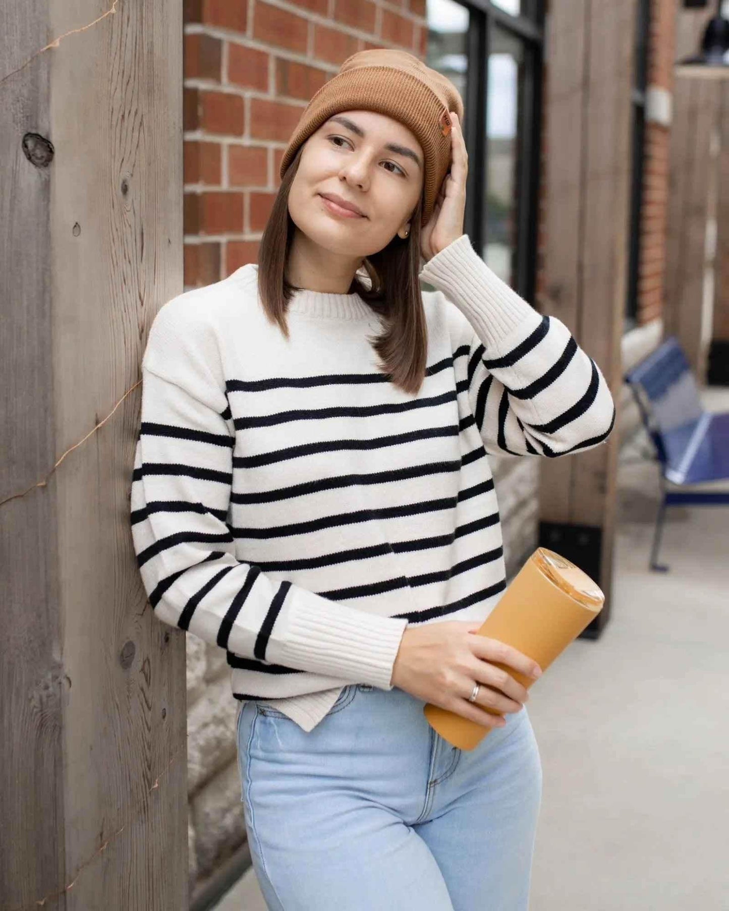 HAAKWEAR Traditional Camel Brown Beanie | Classic Cuffed Knit Hat | Made in USA