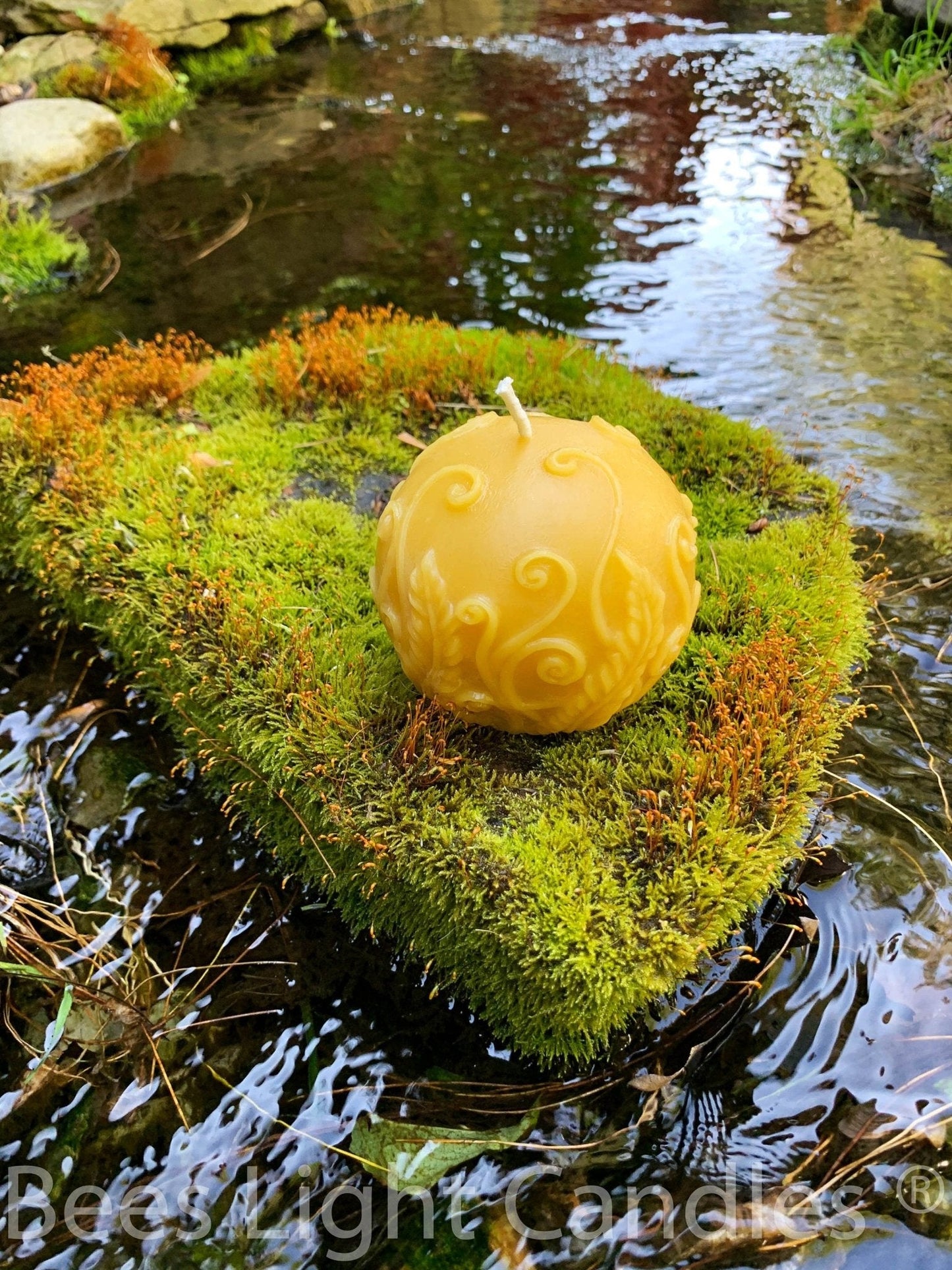 Fern Ball Beeswax Candle