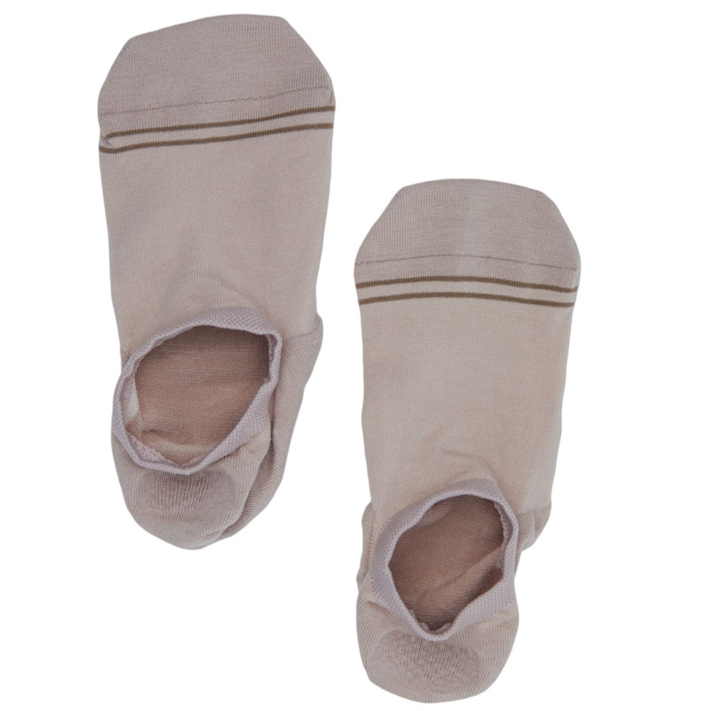 Beige No Show Socks- 3 Pack