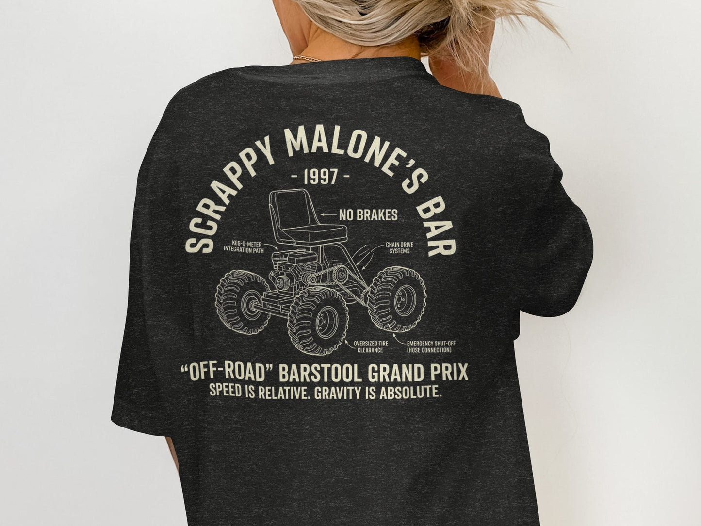 Scrappy Malone's Barstool Grand Prix Tee - Vintage Racing Humor