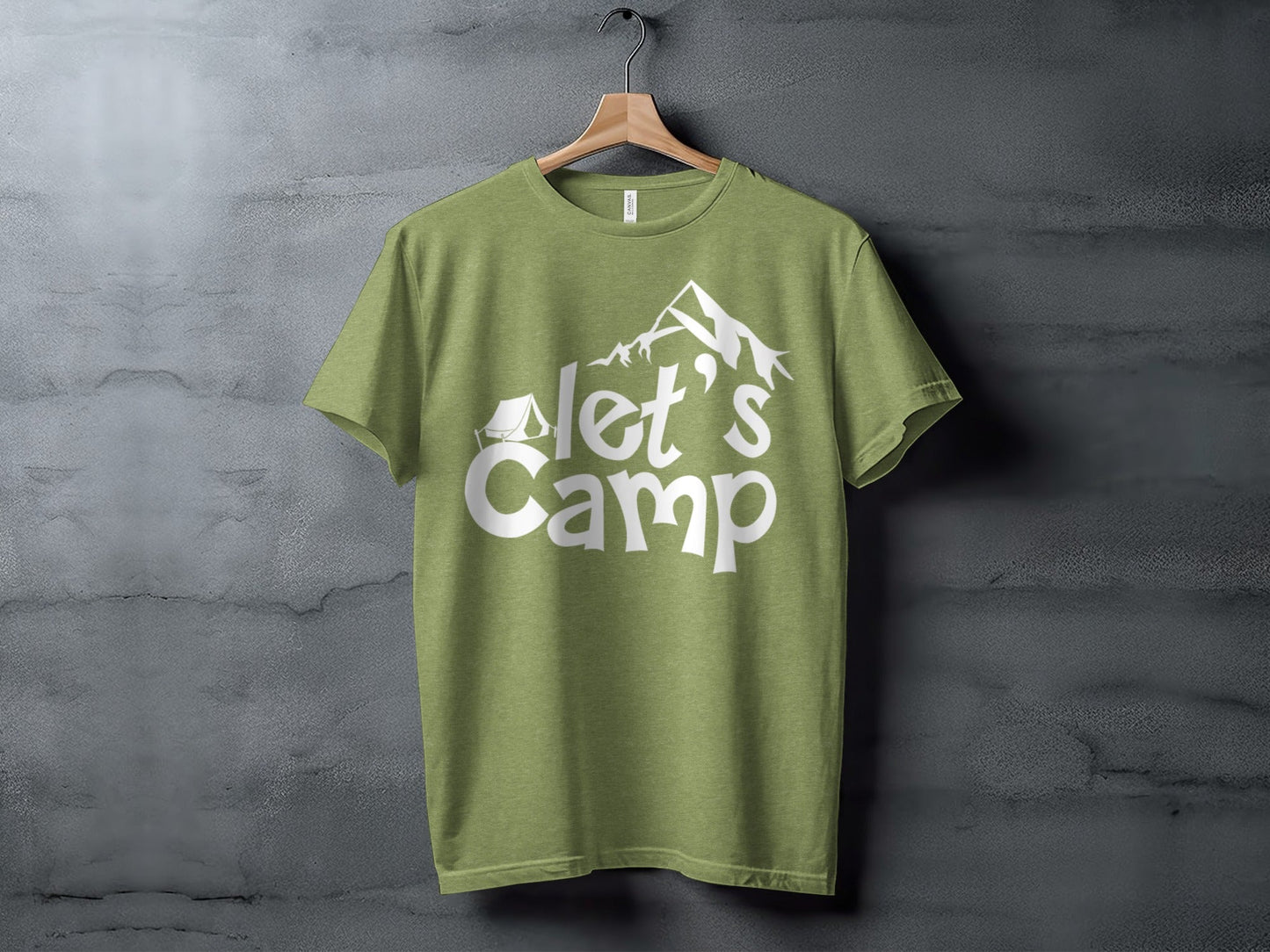 Lets Camp Tent With Mountain T-Shirt