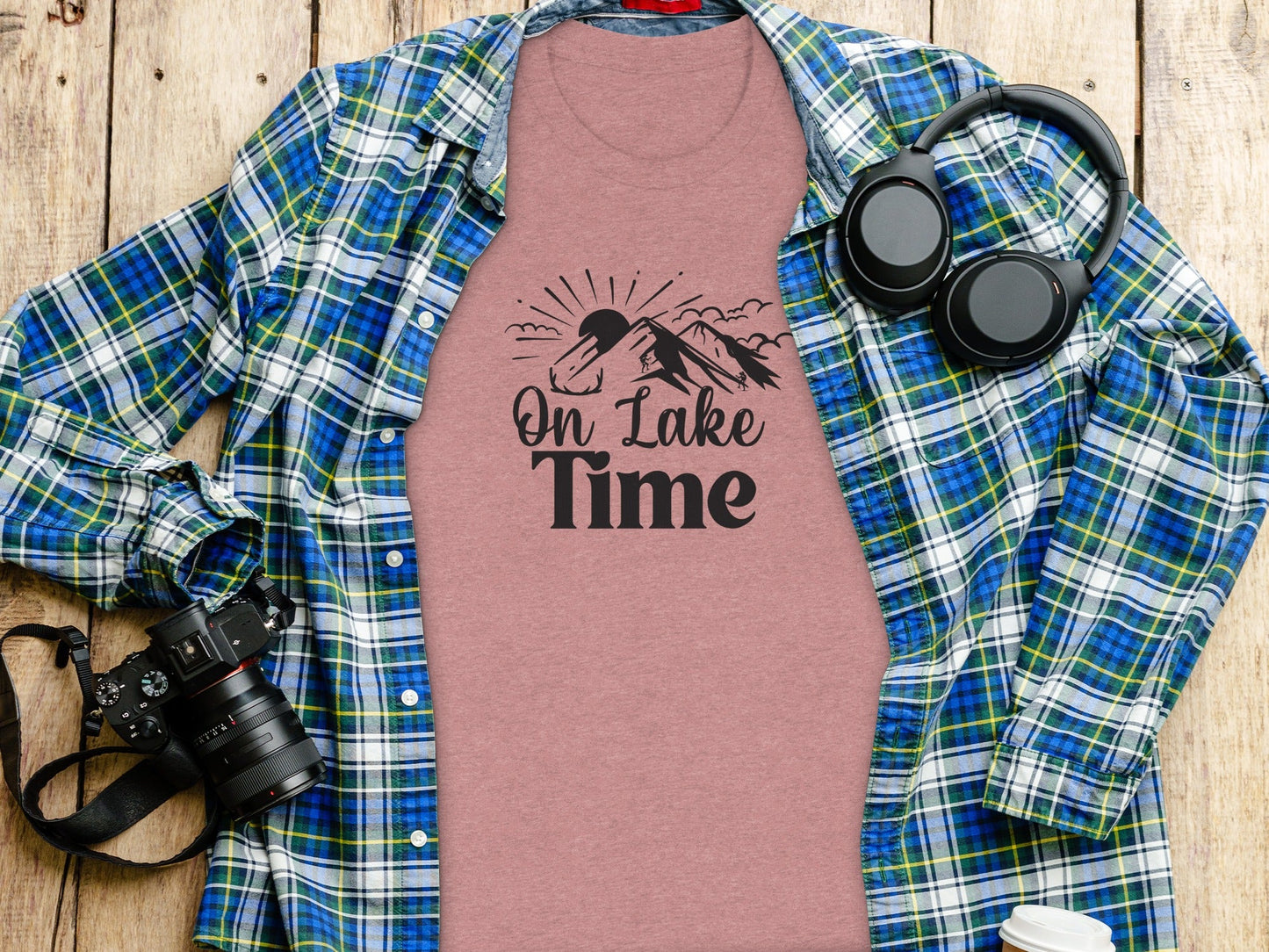 On Lake Time Outdoors Nature Hiking Mountains T-Shirt
