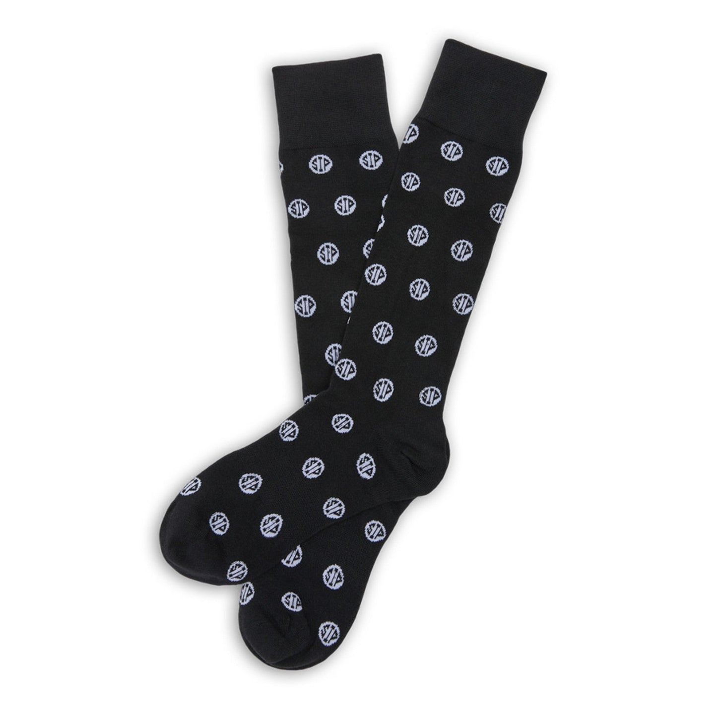 Black Sip Dots Dress Socks