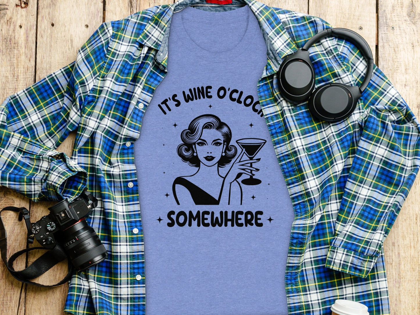 It's Wine O'Clock Somewhere Classy Lady Graphic T-Shirt