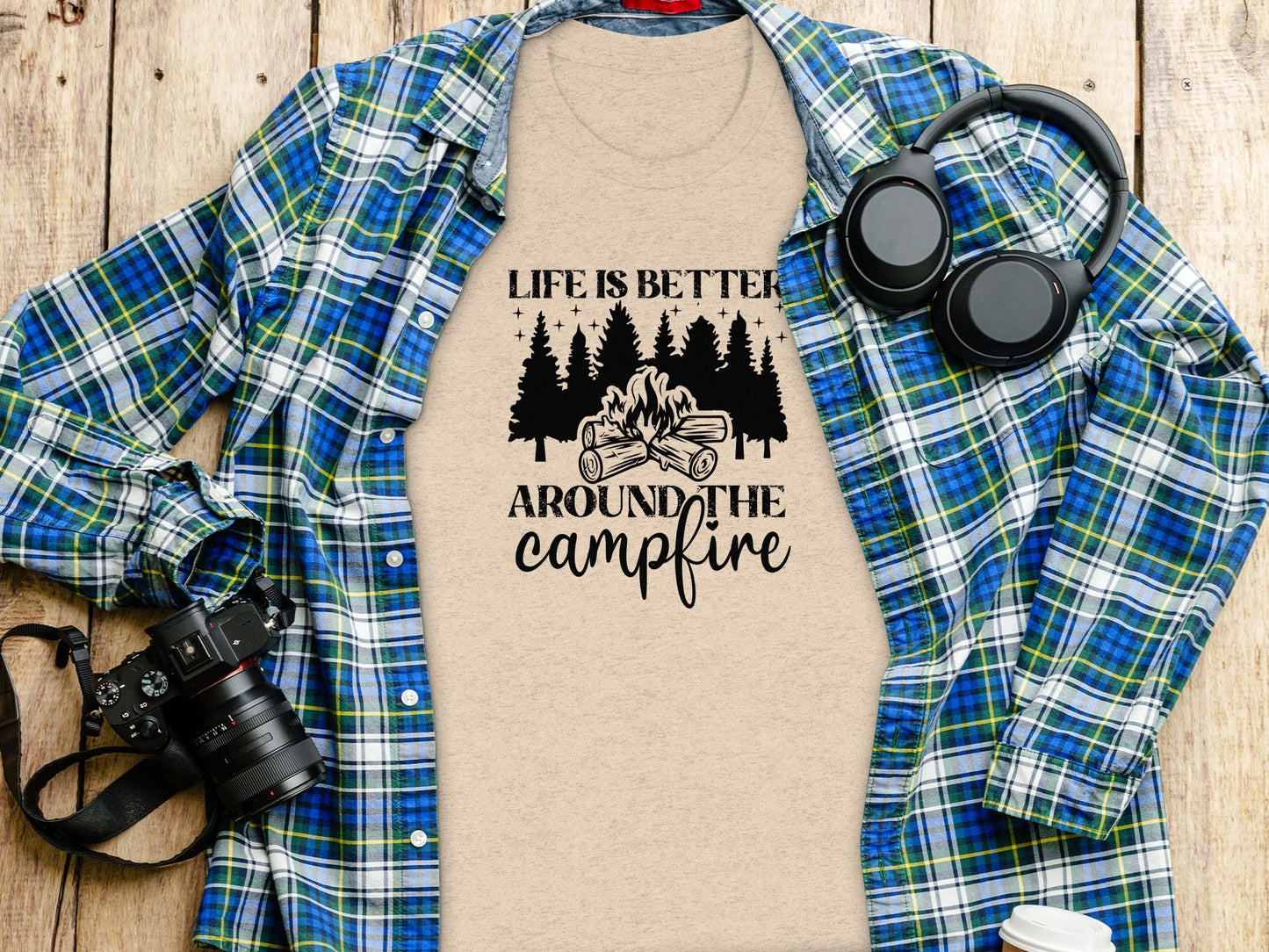 Life Is Better Around The Campfire Outdoor Adventure T-Shirt