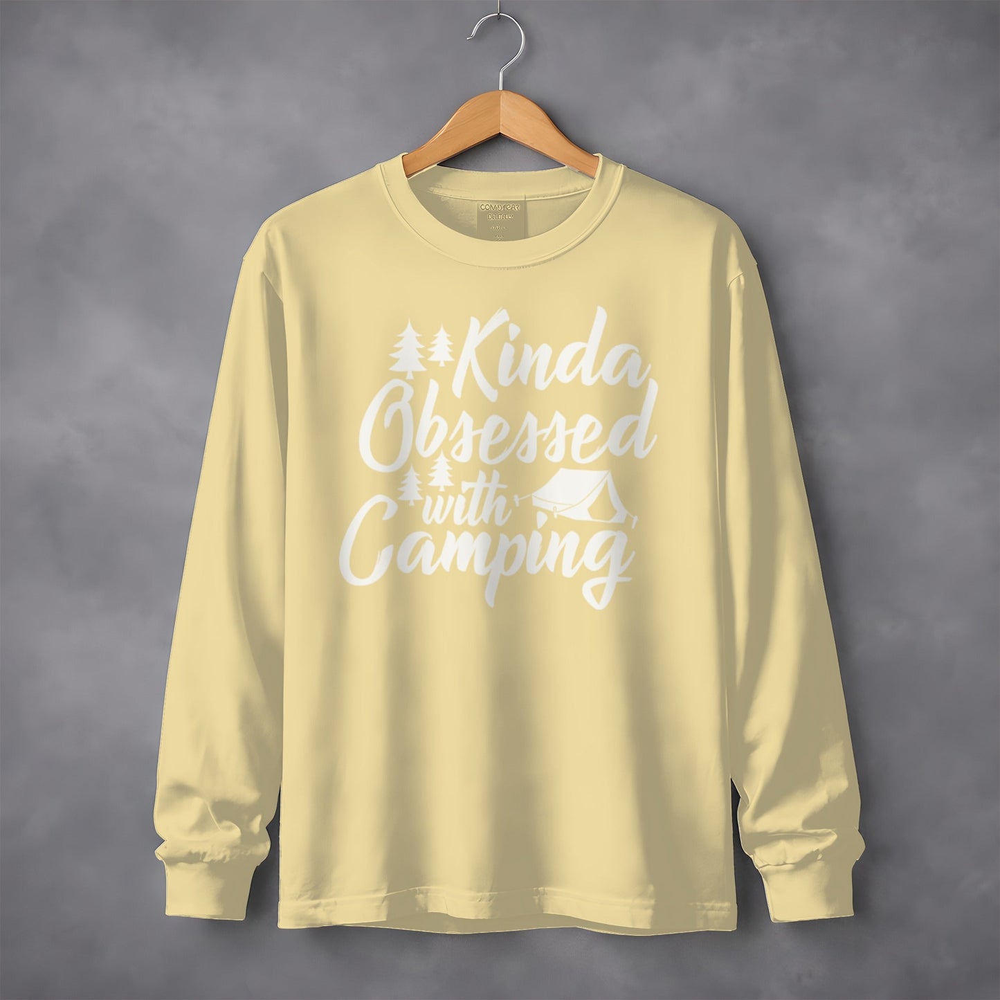 Kinda Obsessed With Camping Cute Graphic Long Sleeve T-Shirt