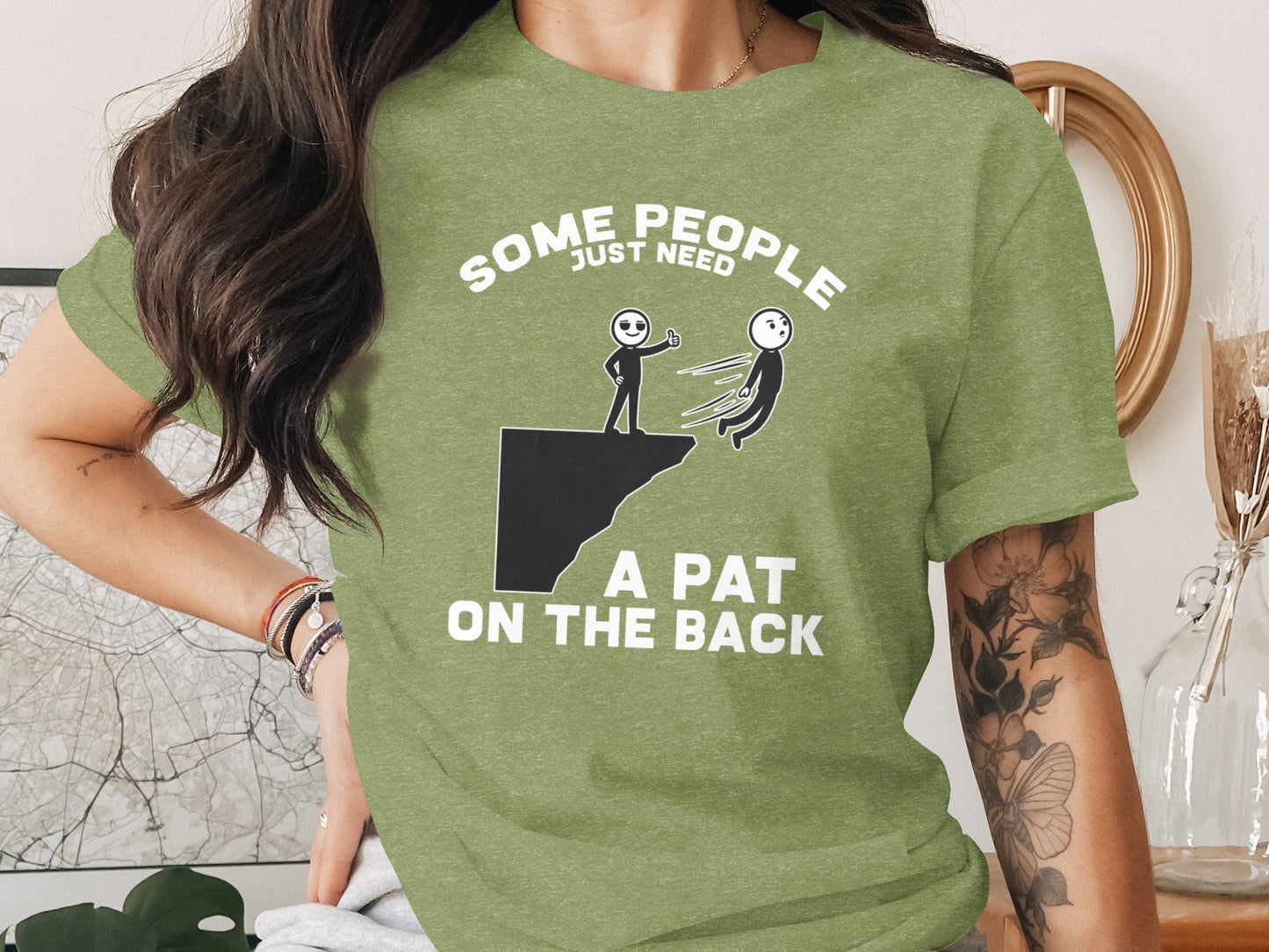 Thumbs Up Before The Fall Funny Stick Figure Art T-Shirt