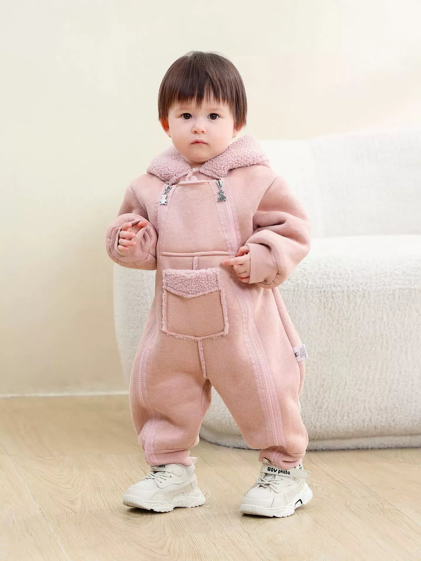 Children's Fleece Hooded One-Piece Jumpsuit