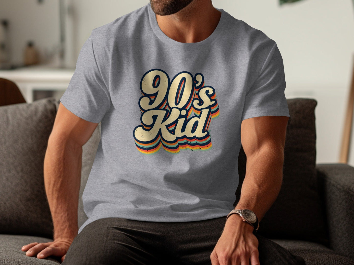 Retro 90s Kid Layered Text Design Trendy Cool Style T-Shirt