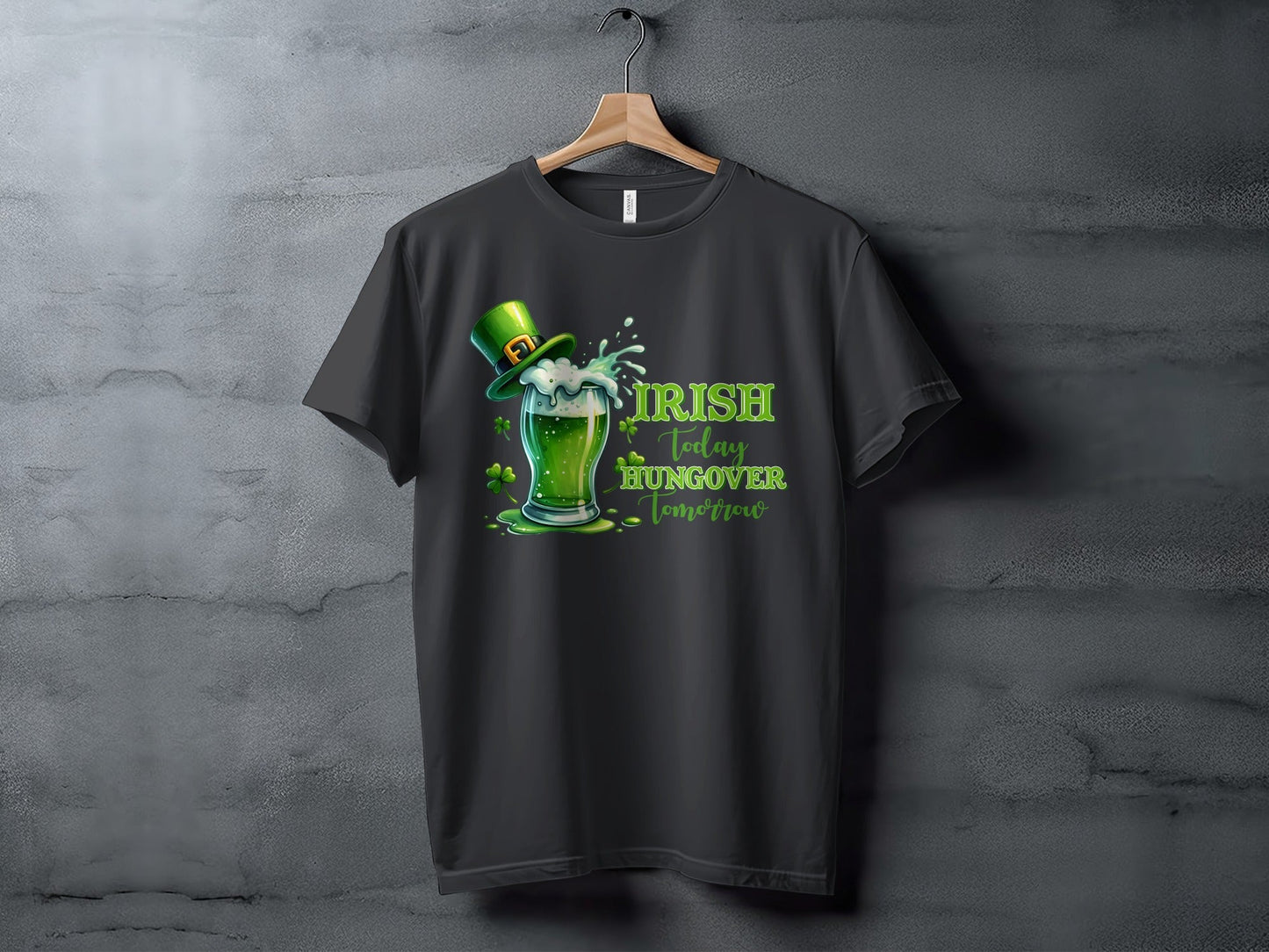 Funny Irish T-Shirts, St Patricks Day Shirts, Irish Today Hungover Tomorrow T-Shirts, Green Beer Lover T-Shirts, Lucky Shamrock Gift