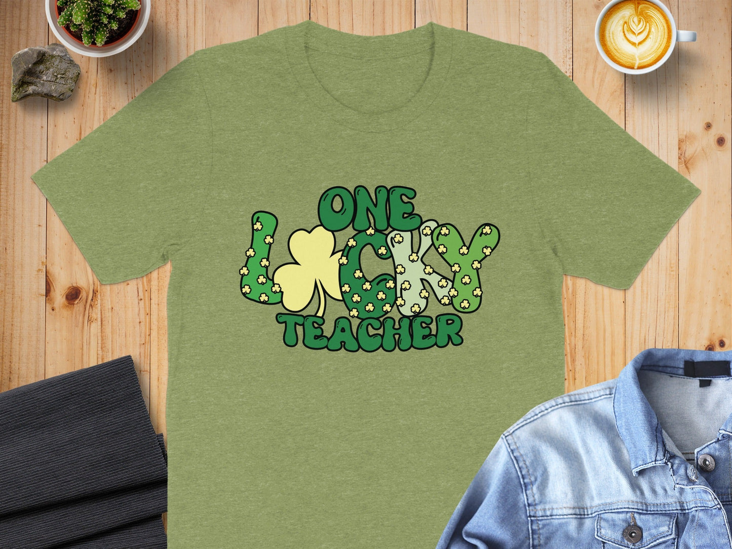 One Lucky Teacher Saint Patricks Day Cute Graphic T-Shirt