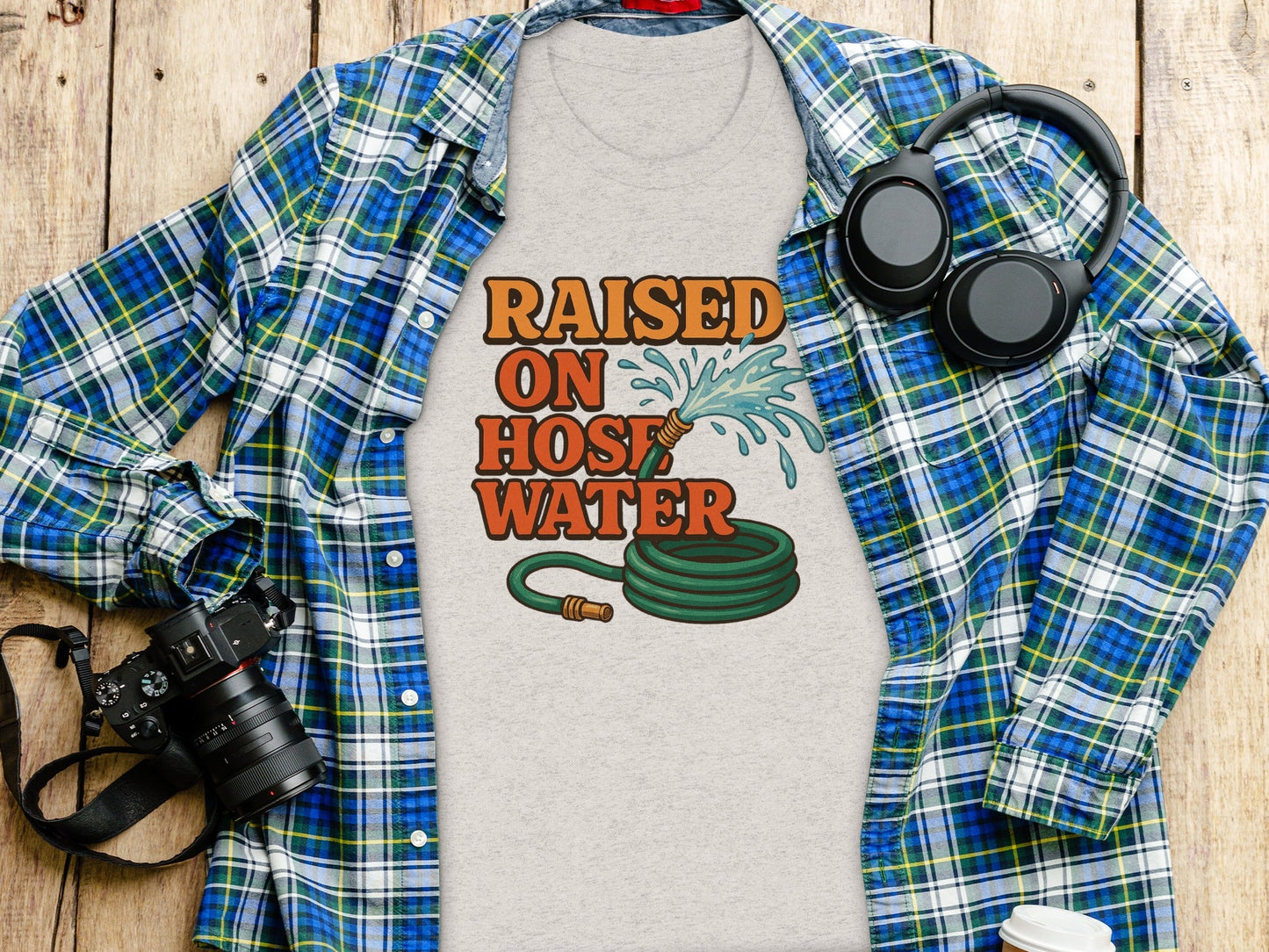 Raised On Hose Water Graphic Design Retro Style T-Shirt