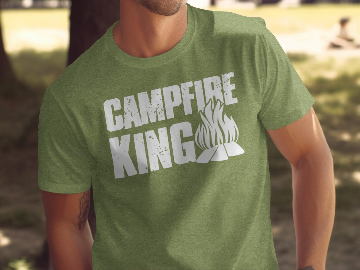 Campfire King Flames Graphic Outdoors Adventure T-Shirt