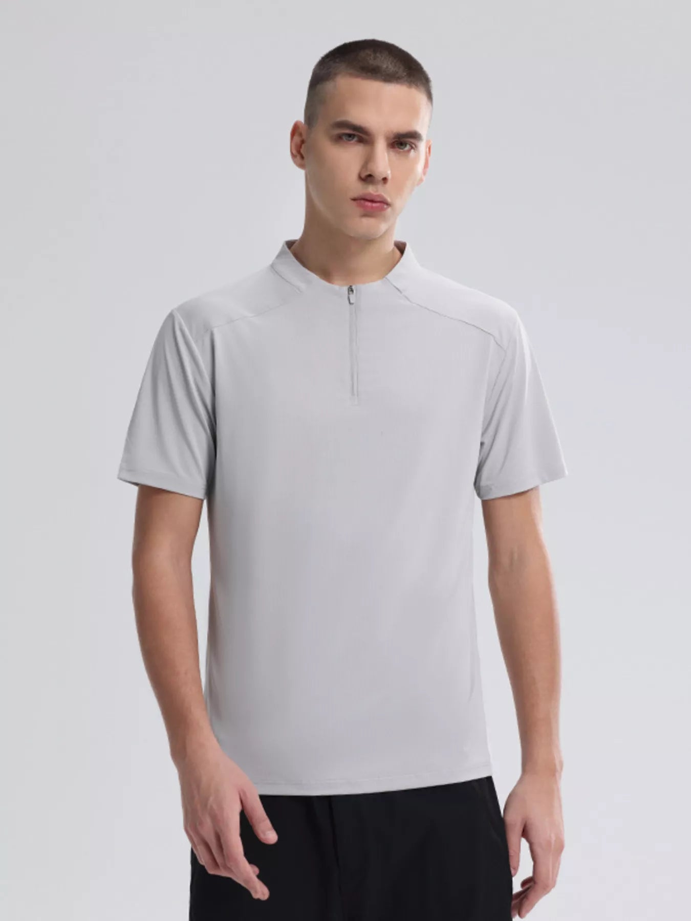 Men's Quarter Zip Short Sleeve Active T-Shirt