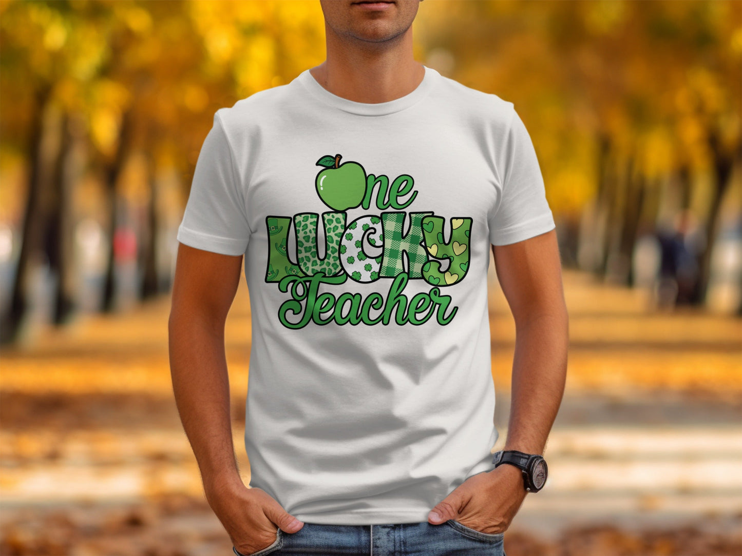 One Lucky Teacher Happy St Patricks Day Graphic T-Shirt