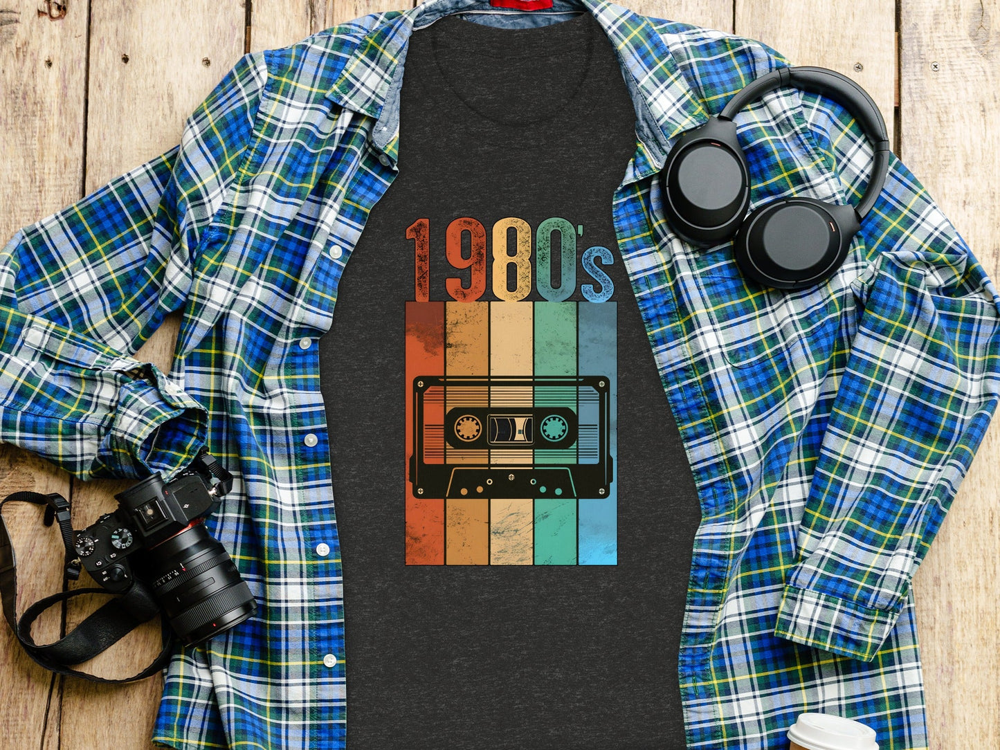 Vintage 1980s Retro Cassette Tape Cool Design T-Shirt